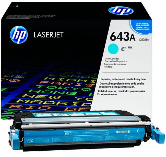 Q5951A (643A) оригинальный картридж HP для принтера HP Color LaserJet 4700/ 4700n/ 4700dn/ 4700dtn/ 4730/ 4730x/ 4730xs/ 4730xm cyan, 10000 страниц