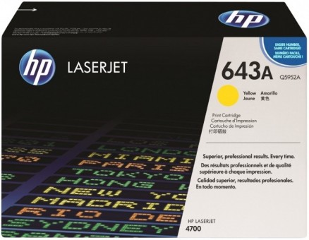 Q5952A (643A) оригинальный картридж HP для принтера HP Color LaserJet 4700/ 4700n/ 4700dn/ 4700dtn/ 4730/ 4730x/ 4730xs/ 4730xm yellow, 10000 страниц