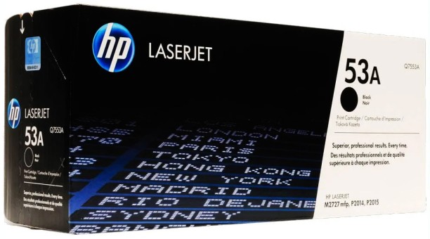 Картридж HP Q7553A (53A) оригинальный для HP LaserJet P2011/ P2012/ P2013/ P2014/ P2015/ M2727, чёрный, 3000 страниц