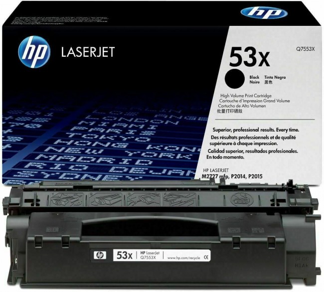 Q7553X (53X) оригинальный картридж HP для принтера HP LaserJet P2011/ P2012/ P2013/ P2014/ P2015/ M2727 black, 7000 страниц