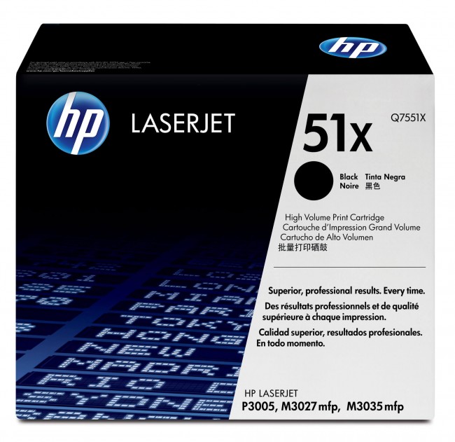 Q7551X (51X) оригинальный картридж HP для принтера HP LaserJet P3003dn/ P3003x/ P3004/ P3004d/ P3004n/ P3005/ P3005d/ P3005dn/ P3005n/ P3005x/ M3027/ M3027x/ M3035/ M3035xs black, 13000 страниц