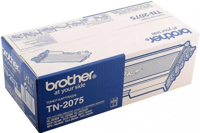 TN-2075 оригинальный картридж Brother для HL-2030R, HL-2040R, HL-2070NR, DCP-7010R, DCP-7025R, MFC-7420R, MFC-7820NR, FAX-2825R, FAX-2920R (2500 стр) TN-2075 оригинальный картридж Brother для HL-2030R, HL-2040R, HL-2070NR, DCP-7010R, DCP-7025R, MFC-7420R, MFC-7820NR, FAX-2825R, FAX-2920R (2500 стр)