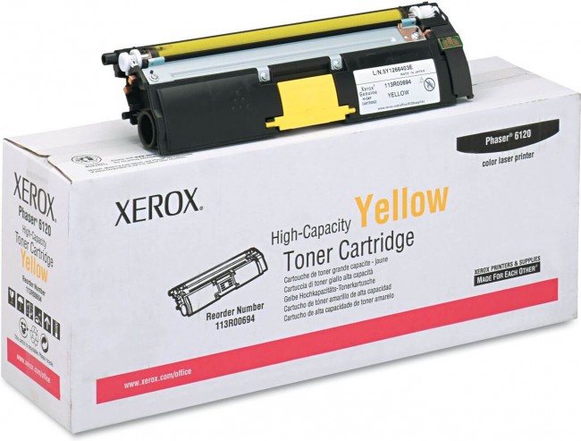 Картридж XEROX PHASER 6120/6115MFP (113R00694) желтый 4.5к оригинальный Картридж XEROX PHASER 6120/6115MFP (113R00694) желтый 4.5к оригинальный