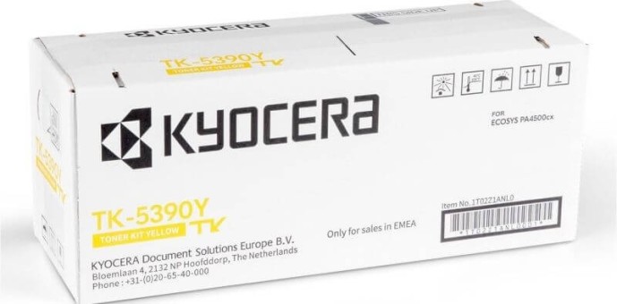 Картридж Kyocera TK-5390Y (1T02Z1ANL0) Yellow оригинальный для Kyocera ECOSYS PA4500cx, жёлтый, 13000 страниц
