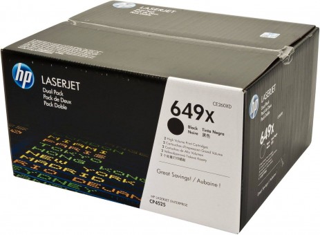 CE260XD (649X) оригинальный картридж HP для принтера HP Color LaserJet CP4025/ CP4525 black, двойная упаковка 2*17000 страниц CE260XD (649X) оригинальный картридж HP для принтера HP Color LaserJet CP4025/ CP4525 black, двойная упаковка 2*17000 страниц