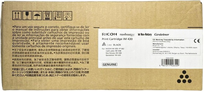 Картридж Ricoh IM 430 (418127/419079/D89601/D896-01) оригинальный для Ricoh IM 430/ P 502, чёрный, 17400 страниц Картридж Ricoh IM 430 (418127/419079/D89601/D896-01) оригинальный для Ricoh IM 430/ P 502, чёрный, 17400 страниц