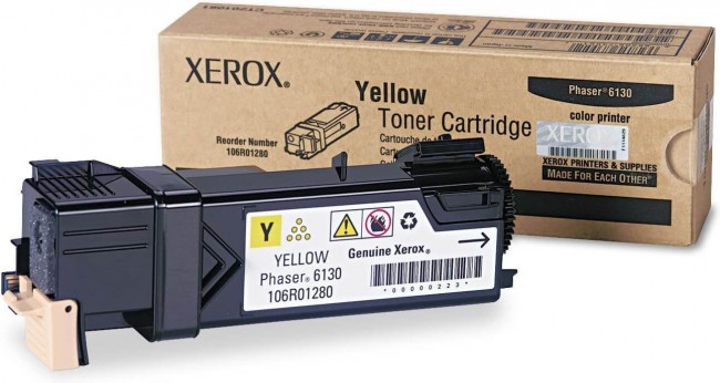 Тонер-картридж Xerox 106R01284 для Xerox Phaser 6130 yellow, оригинальный 1900 стр. Тонер-картридж Xerox 106R01284 для Xerox Phaser 6130 yellow, оригинальный 1900 стр.