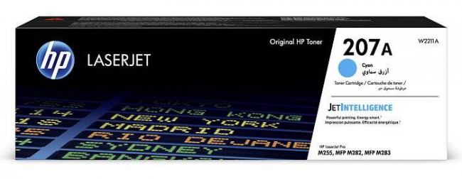 HP W2211A Оригинальный картридж лазерный 207A для HP LaserJet Pro M255/ MFP M282/ MFP M283 голубой, 1250 страниц