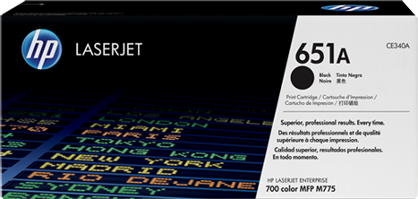 CE340A (651A) оригинальный картридж HP для принтера HP Color LaserJet Enterprise 700 MFP M775 black, 13500 страниц