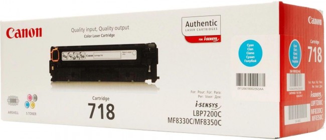 Canon 718C 2661B002 оригинальный картридж для принтера Canon LBP-7200, LBP-7660, LBP-7680, MF8330, MF8340, MF8350, MF8360, MF8380 cyan 2900 страниц
