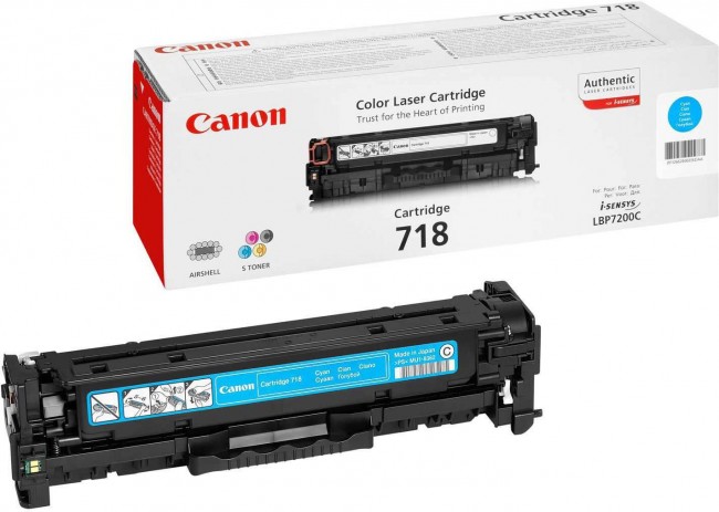 Canon 718C 2661B002 оригинальный картридж для принтера Canon LBP-7200, LBP-7660, LBP-7680, MF8330, MF8340, MF8350, MF8360, MF8380 cyan 2900 страниц