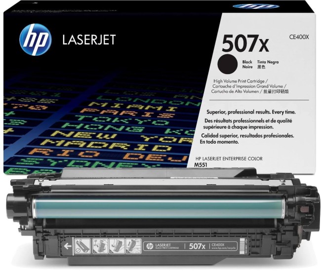 Картридж HP CE400X (507X) Black оригинальный для HP Color LaserJet M551/ MFP M575, чёрный, увеличенный, 11000 страниц Картридж HP CE400X (507X) Black оригинальный для HP Color LaserJet M551/ MFP M575, чёрный, увеличенный, 11000 страниц