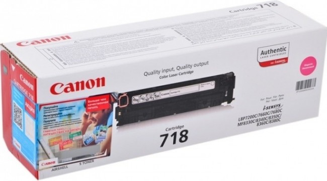 Canon 718M 2660B002 оригинальный картридж для принтера Canon LBP-7200, LBP-7660, LBP-7680, MF8330, MF8340, MF8350, MF8360, MF8380 magenta 2900 страниц Canon 718M 2660B002 оригинальный картридж для принтера Canon LBP-7200, LBP-7660, LBP-7680, MF8330, MF8340, MF8350, MF8360, MF8380 magenta 2900 страниц