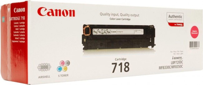 Canon 718M 2660B002 оригинальный картридж для принтера Canon LBP-7200, LBP-7660, LBP-7680, MF8330, MF8340, MF8350, MF8360, MF8380 magenta 2900 страниц Canon 718M 2660B002 оригинальный картридж для принтера Canon LBP-7200, LBP-7660, LBP-7680, MF8330, MF8340, MF8350, MF8360, MF8380 magenta 2900 страниц