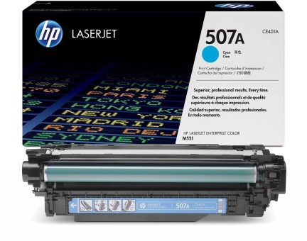 Картридж HP CE401A (507A) Cyan оригинальный для HP Color LaserJet M551/ MFP M575, голубой, 6000 страниц
