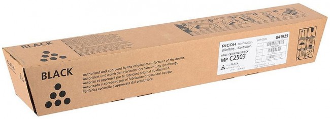 Тонер-картридж Ricoh MP C2503 (841925) оригинальный для принтера Ricoh Aficio MP C2003/ 2503, чёрный (15 000 стр.) Тонер-картридж Ricoh MP C2503 (841925) оригинальный для принтера Ricoh Aficio MP C2003/ 2503, чёрный (15 000 стр.)