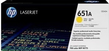 CE342A (651A) оригинальный картридж HP для принтера HP Color LaserJet Enterprise 700 MFP M775 yellow, 16000 страниц