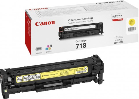 Canon 718Y 2659B002 оригинальный картридж для принтера Canon LBP-7200, LBP-7660, LBP-7680, MF8330, MF8340, MF8350, MF8360, MF8380 yellow 2900 страниц Canon 718Y 2659B002 оригинальный картридж для принтера Canon LBP-7200, LBP-7660, LBP-7680, MF8330, MF8340, MF8350, MF8360, MF8380 yellow 2900 страниц
