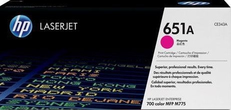 CE343A (651A) оригинальный картридж HP для принтера HP Color LaserJet Enterprise 700 MFP M775 magenta, 16000 страниц