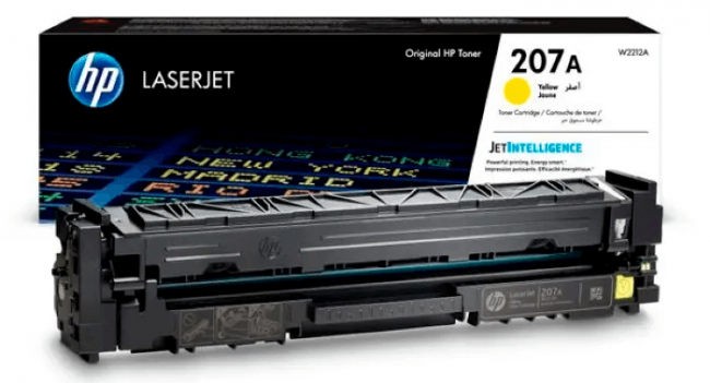 HP W2212A Оригинальный картридж лазерный 207A для HP LaserJet Pro M255/ MFP M282/ MFP M283 желтый, 1250 страниц