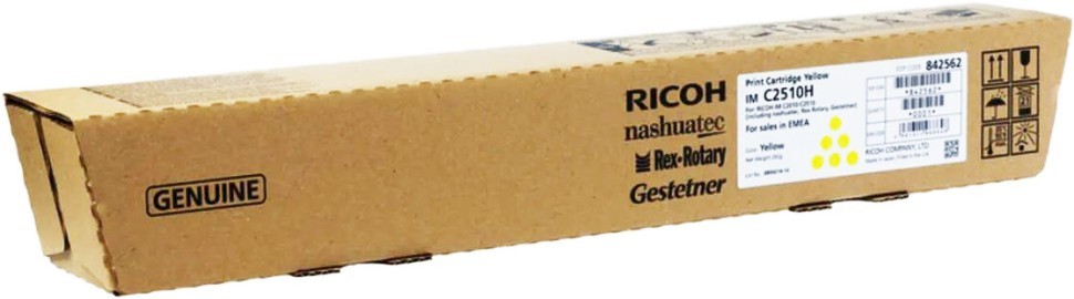 Картридж Ricoh IM C2510H (842562) оригинальный для Ricoh IM C2510/ C2010, жёлтый, 18000 стр.