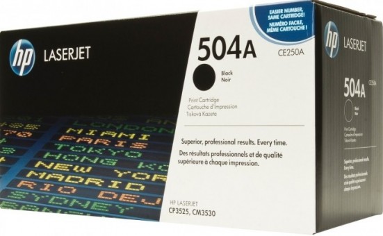 CE250A (504A) оригинальный картридж HP для принтера HP Color LaserJet CM3530/ CM3530fs/ CP3525x/ CP3525n/ CP3525dn black, 5000 страниц CE250A (504A) оригинальный картридж HP для принтера HP Color LaserJet CM3530/ CM3530fs/ CP3525x/ CP3525n/ CP3525dn black, 5000 страниц