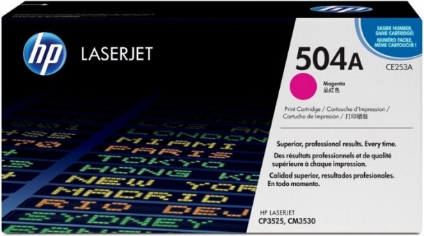 CE253A (504A) оригинальный картридж HP для принтера HP Color LaserJet CM3530/ CM3530fs/ CP3525x/ CP3525n/ CP3525dn magenta, 7000 страниц CE253A (504A) оригинальный картридж HP для принтера HP Color LaserJet CM3530/ CM3530fs/ CP3525x/ CP3525n/ CP3525dn magenta, 7000 страниц