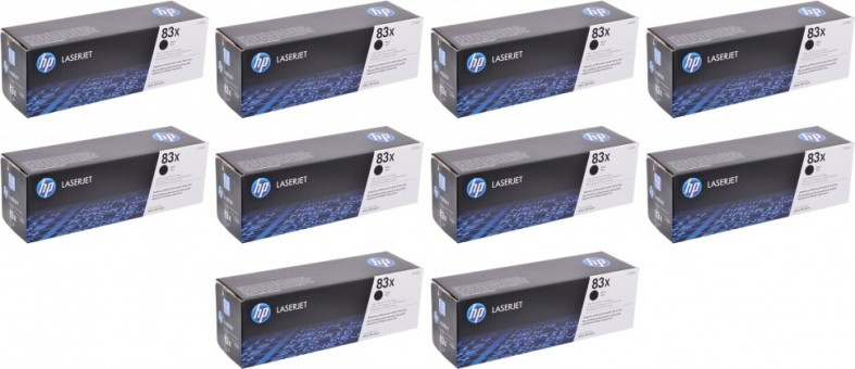 CF283X (83X) (10шт) Комплект оригинальных картриджей для принтера HP LaserJet Pro M201/ MFP M225 black, 2200 страниц 10 штук CF283X (83X) (10шт) Комплект оригинальных картриджей для принтера HP LaserJet Pro M201/ MFP M225 black, 2200 страниц 10 штук