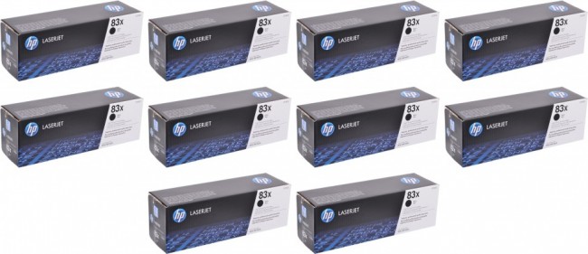 CF283X (83X) (10шт) Комплект оригинальных картриджей для принтера HP LaserJet Pro M201/ MFP M225 black, 2200 страниц 10 штук CF283X (83X) (10шт) Комплект оригинальных картриджей для принтера HP LaserJet Pro M201/ MFP M225 black, 2200 страниц 10 штук