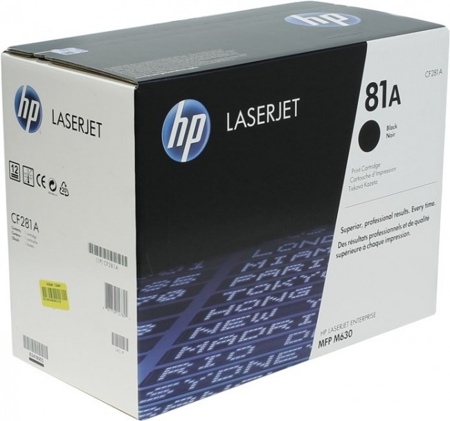 CF281A (81A) оригинальный картридж HP для принтера HP LaserJet M630dn/ M630f/ M630h/ M630z black, 10 500 страниц CF281A (81A) оригинальный картридж HP для принтера HP LaserJet M630dn/ M630f/ M630h/ M630z black, 10 500 страниц