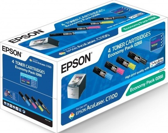 C13S050268 оригинальный картридж Epson для принтера Epson C1100 AcuLaser компл. black+цв (эконом.уп-ка) C13S050268 оригинальный картридж Epson для принтера Epson C1100 AcuLaser компл. black+цв (эконом.уп-ка)