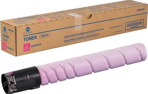 Картридж Konica-Minolta TN-321M H (half) (A33K35G) оригинальный для принтера Konica-Minolta bizhub C224/ C284/ C364, пурпурный, 12 500 стр.