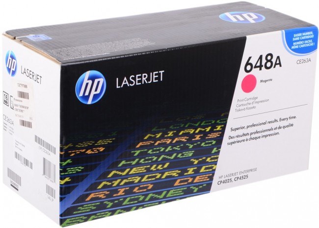 CE263A (648A) оригинальный картридж HP для принтера HP Color LaserJet CP4025/ CP4525 magenta, 11000 страниц CE263A (648A) оригинальный картридж HP для принтера HP Color LaserJet CP4025/ CP4525 magenta, 11000 страниц