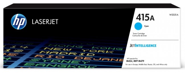 HP W2031A Оригинальный картридж 415A для HP LJ M454/ MFP M479 голубой, 2100 страниц HP W2031A Оригинальный картридж 415A для HP LJ M454/ MFP M479 голубой, 2100 страниц