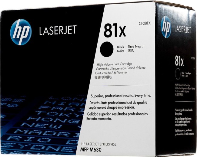 CF281X (81X) оригинальный картридж HP для принтера HP LaserJet M630dn/ M630f/ M630h/ M630z black, 25 000 страниц CF281X (81X) оригинальный картридж HP для принтера HP LaserJet M630dn/ M630f/ M630h/ M630z black, 25 000 страниц