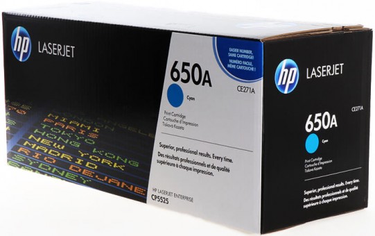 CE271A (650A) оригинальный картридж HP для принтера HP Color LaserJet Enterprise CP5525n/ CP5525dn/ CP5525xh cyan, 15000 страниц CE271A (650A) оригинальный картридж HP для принтера HP Color LaserJet Enterprise CP5525n/ CP5525dn/ CP5525xh cyan, 15000 страниц