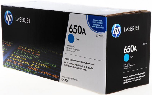 CE271A (650A) оригинальный картридж HP для принтера HP Color LaserJet Enterprise CP5525n/ CP5525dn/ CP5525xh cyan, 15000 страниц CE271A (650A) оригинальный картридж HP для принтера HP Color LaserJet Enterprise CP5525n/ CP5525dn/ CP5525xh cyan, 15000 страниц