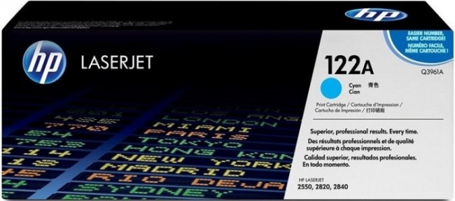 Q3961A (122A) оригинальный картридж HP для принтера HP Color LJ 2550L/ 2550LN/ 2550N/ 2800/ 2820/ 2840 cyan, 4000 страниц