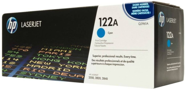 Q3961A (122A) оригинальный картридж HP для принтера HP Color LJ 2550L/ 2550LN/ 2550N/ 2800/ 2820/ 2840 cyan, 4000 страниц