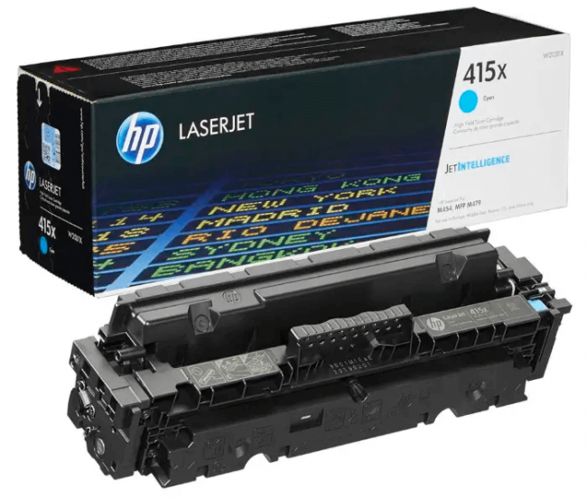 HP W2031X Оригинальный картридж 415X для HP LJ M454/ MFP M479 увеличенной емкости, голубой, 6000 страниц