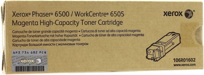 Картридж Xerox 106R01602 для Xerox Phaser 6500/ WorkCentre 6505 Magenta, оригинальный (2 500 стр.) Картридж Xerox 106R01602 для Xerox Phaser 6500/ WorkCentre 6505 Magenta, оригинальный (2 500 стр.)