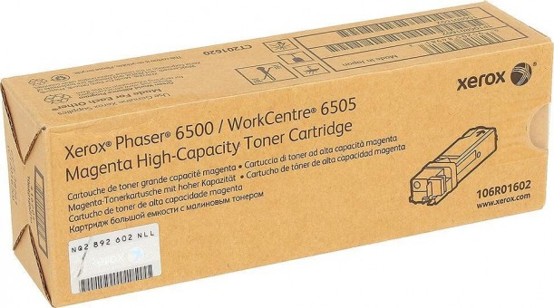 Картридж Xerox 106R01602 для Xerox Phaser 6500/ WorkCentre 6505 Magenta, оригинальный (2 500 стр.)