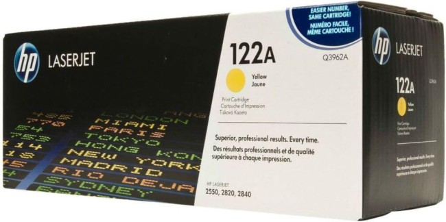 Q3962A (122A) оригинальный картридж HP для принтера HP Color LJ 2550L/ 2550LN/ 2550N/ 2800/ 2820/ 2840 yellow, 4000 страниц