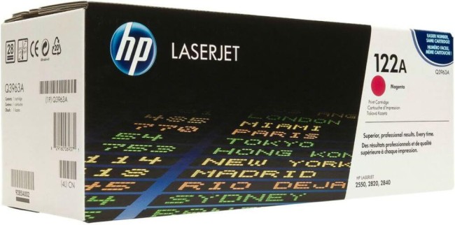 Q3963A (122A) оригинальный картридж HP для принтера HP Color LJ 2550L/ 2550LN/ 2550N/ 2800/ 2820/ 2840 magenta, 4000 страниц