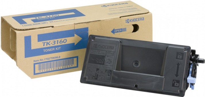 TK-3160 (1T02T90NL0) оригинальный картридж Kyocera для принтера Kyocera P3045dn/ P3050dn/ P3055dn/ P3060dn (12 500 стр.)