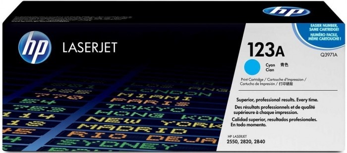 Q3971A (123A) оригинальный картридж HP для принтера HP Color LaserJet 2550/ 2820/ 2840 cyan, 2000 страниц Q3971A (123A) оригинальный картридж HP для принтера HP Color LaserJet 2550/ 2820/ 2840 cyan, 2000 страниц