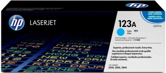 Q3971A (123A) оригинальный картридж HP для принтера HP Color LaserJet 2550/ 2820/ 2840 cyan, 2000 страниц