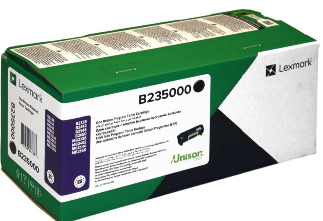 Картридж Lexmark B235000 (B2300A0) Black оригинальный для Lexmark B2338/ B2442/ B2546/ B2650/ MB2338/ MB2442/ MB2546/ MB2650, чёрный, 3000 страниц