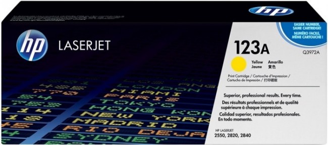 Q3972A (123A) оригинальный картридж HP для принтера HP Color LaserJet 2550/ 2820/ 2840 yellow, 2000 страниц