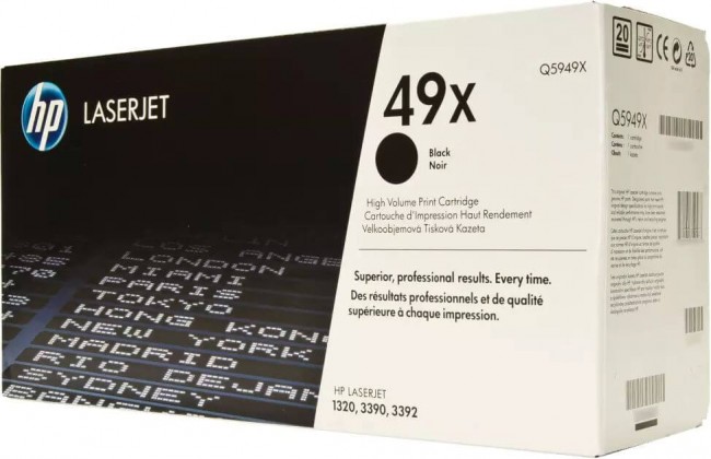 Q5949X (49X) оригинальный картридж HP для принтера HP LaserJet 1320/ 1320n/ 1320nt/ 1320nw/ 3390/ 3392 black, 6000 страниц Q5949X (49X) оригинальный картридж HP для принтера HP LaserJet 1320/ 1320n/ 1320nt/ 1320nw/ 3390/ 3392 black, 6000 страниц